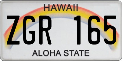 HI license plate ZGR165