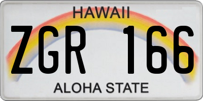HI license plate ZGR166