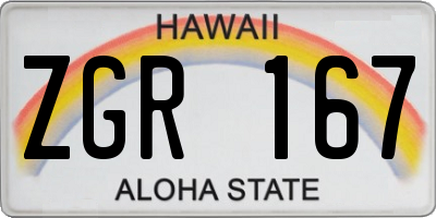 HI license plate ZGR167