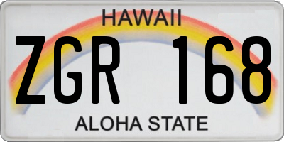 HI license plate ZGR168