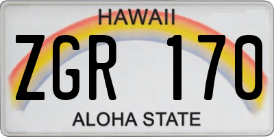 HI license plate ZGR170