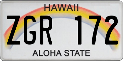 HI license plate ZGR172