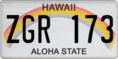 HI license plate ZGR173