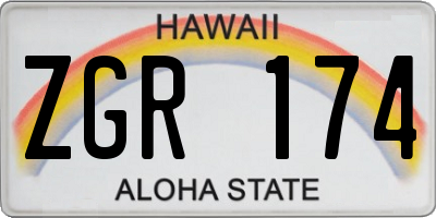 HI license plate ZGR174