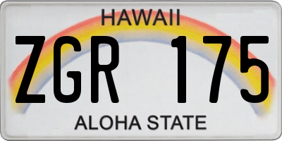 HI license plate ZGR175