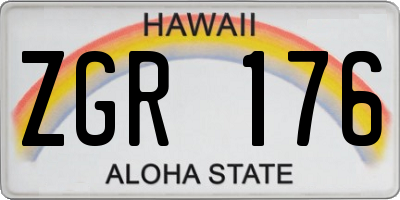 HI license plate ZGR176