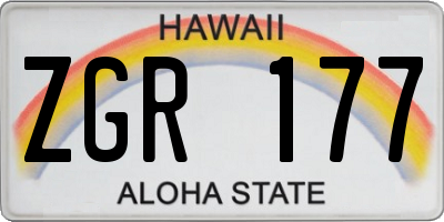 HI license plate ZGR177
