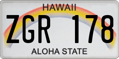 HI license plate ZGR178