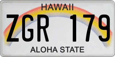 HI license plate ZGR179