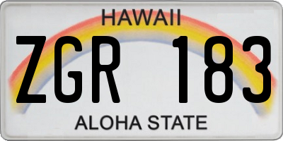 HI license plate ZGR183