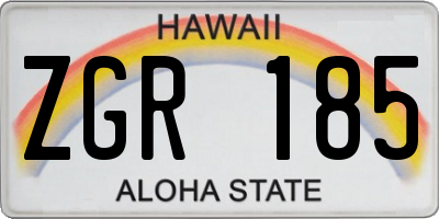 HI license plate ZGR185