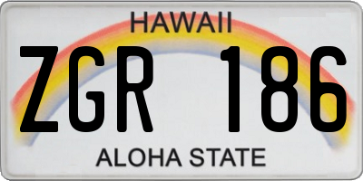 HI license plate ZGR186