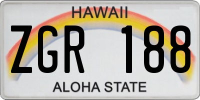 HI license plate ZGR188