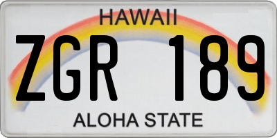 HI license plate ZGR189