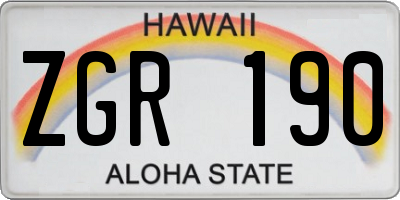 HI license plate ZGR190