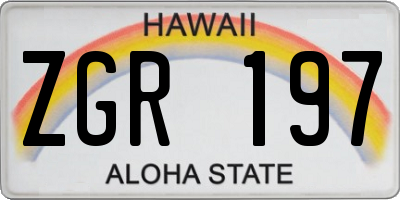 HI license plate ZGR197