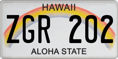 HI license plate ZGR202