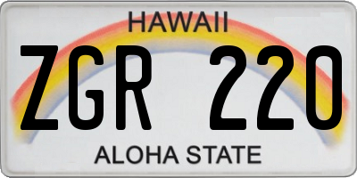 HI license plate ZGR220