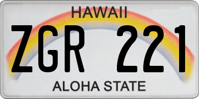 HI license plate ZGR221