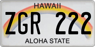 HI license plate ZGR222