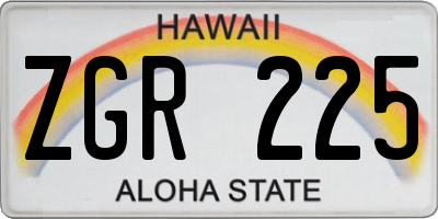 HI license plate ZGR225