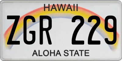 HI license plate ZGR229
