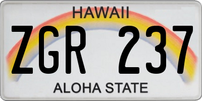 HI license plate ZGR237
