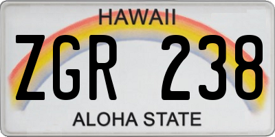 HI license plate ZGR238