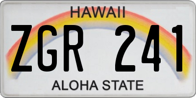 HI license plate ZGR241