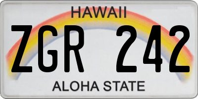 HI license plate ZGR242