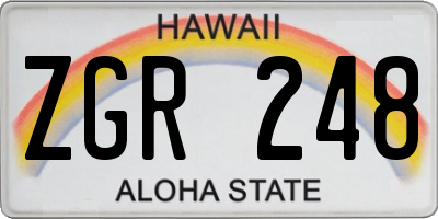 HI license plate ZGR248