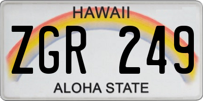 HI license plate ZGR249