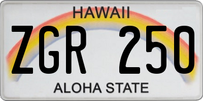 HI license plate ZGR250