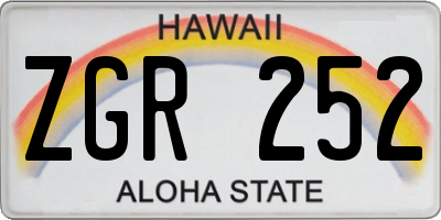 HI license plate ZGR252