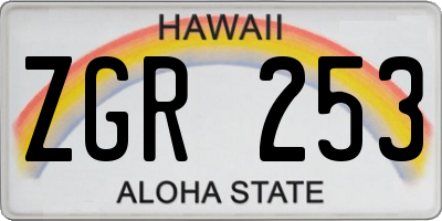 HI license plate ZGR253