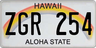 HI license plate ZGR254