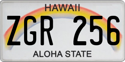 HI license plate ZGR256