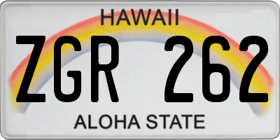 HI license plate ZGR262