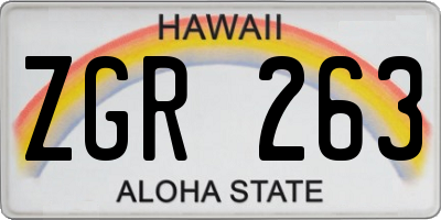 HI license plate ZGR263