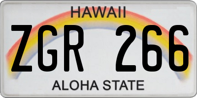 HI license plate ZGR266