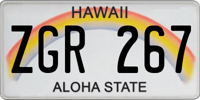 HI license plate ZGR267