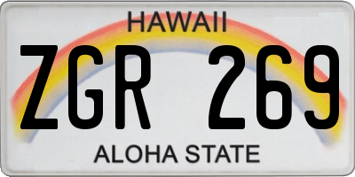 HI license plate ZGR269