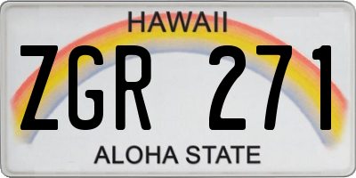 HI license plate ZGR271