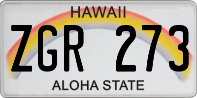 HI license plate ZGR273