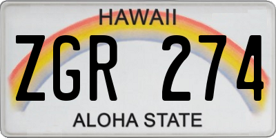 HI license plate ZGR274