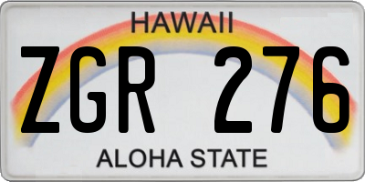 HI license plate ZGR276
