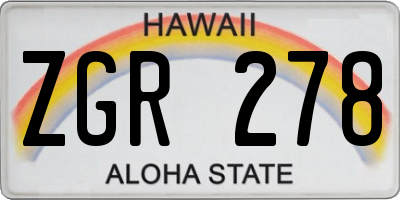 HI license plate ZGR278