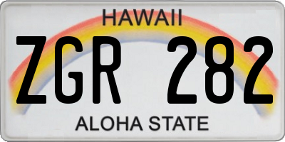 HI license plate ZGR282