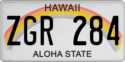 HI license plate ZGR284