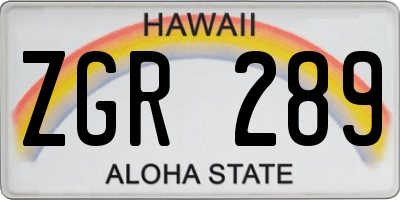 HI license plate ZGR289